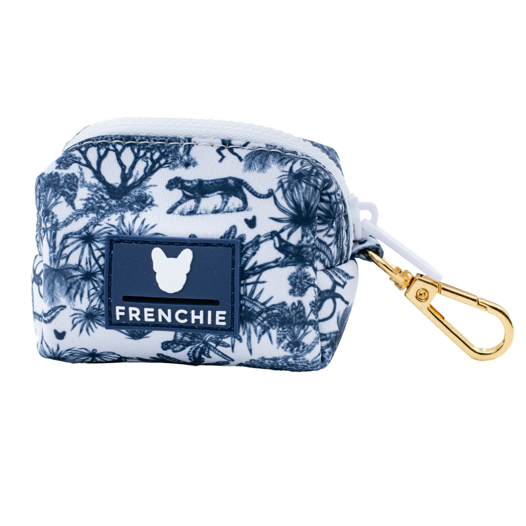 Frenchie Poo Bag Holder - Toile- Blue