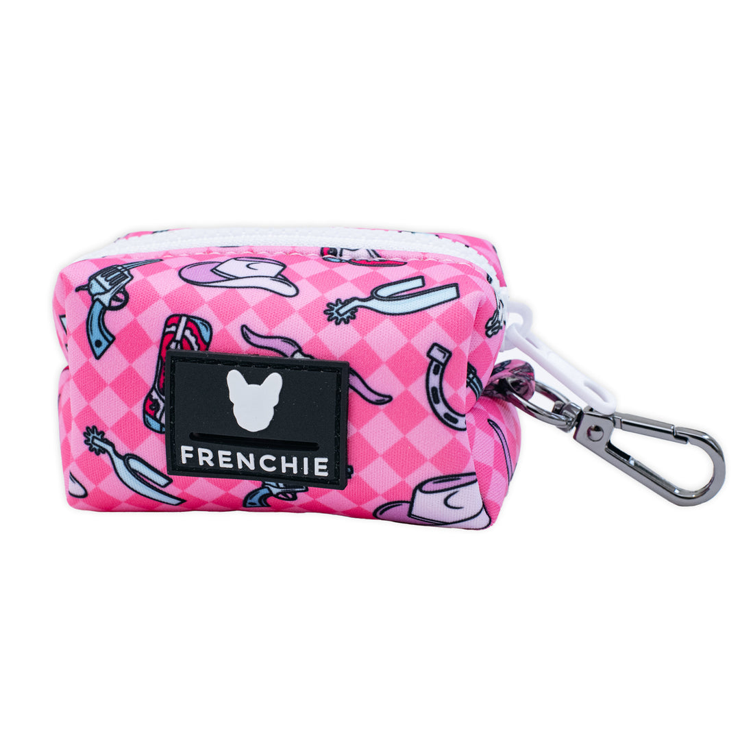 Frenchie Poo Bag Holder - Wild West- Pink
