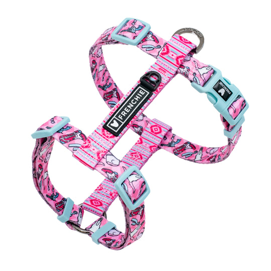 Frenchie Strap Harness - Wild West- Pink