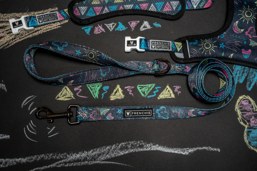 Frenchie Comfort Leash - Chalk Art