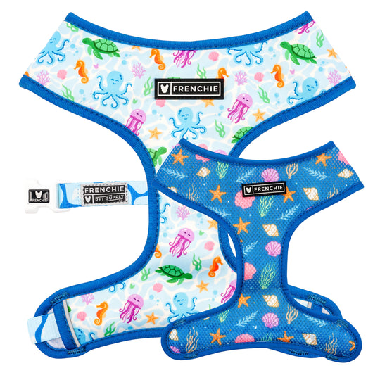 Frenchie Duo Reversible Harness - Aquatic Critters