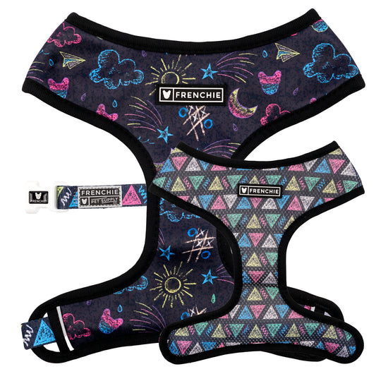 Frenchie Duo Reversible Harness - Chalk Art