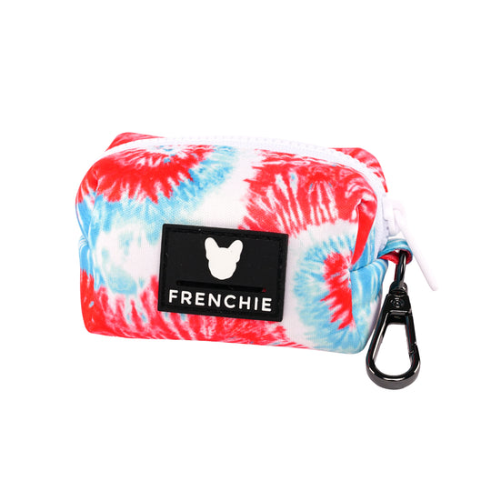 Frenchie Poo Bag Holder - Red, White, & Blue Tie Dye
