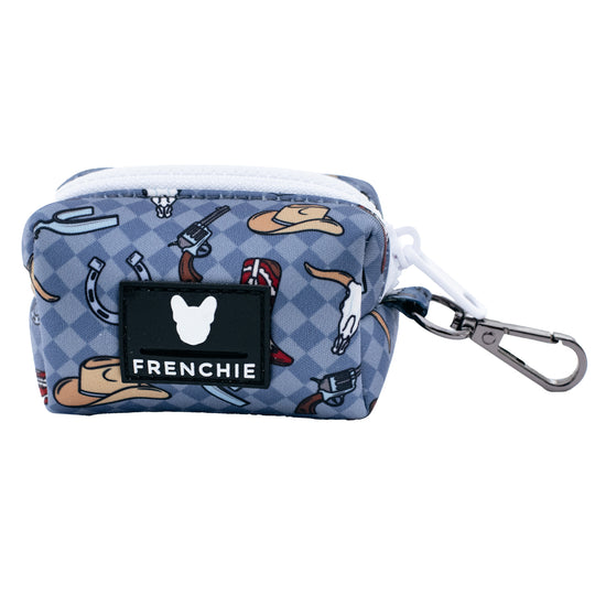 Frenchie Poo Bag Holder - Wild West- Blue