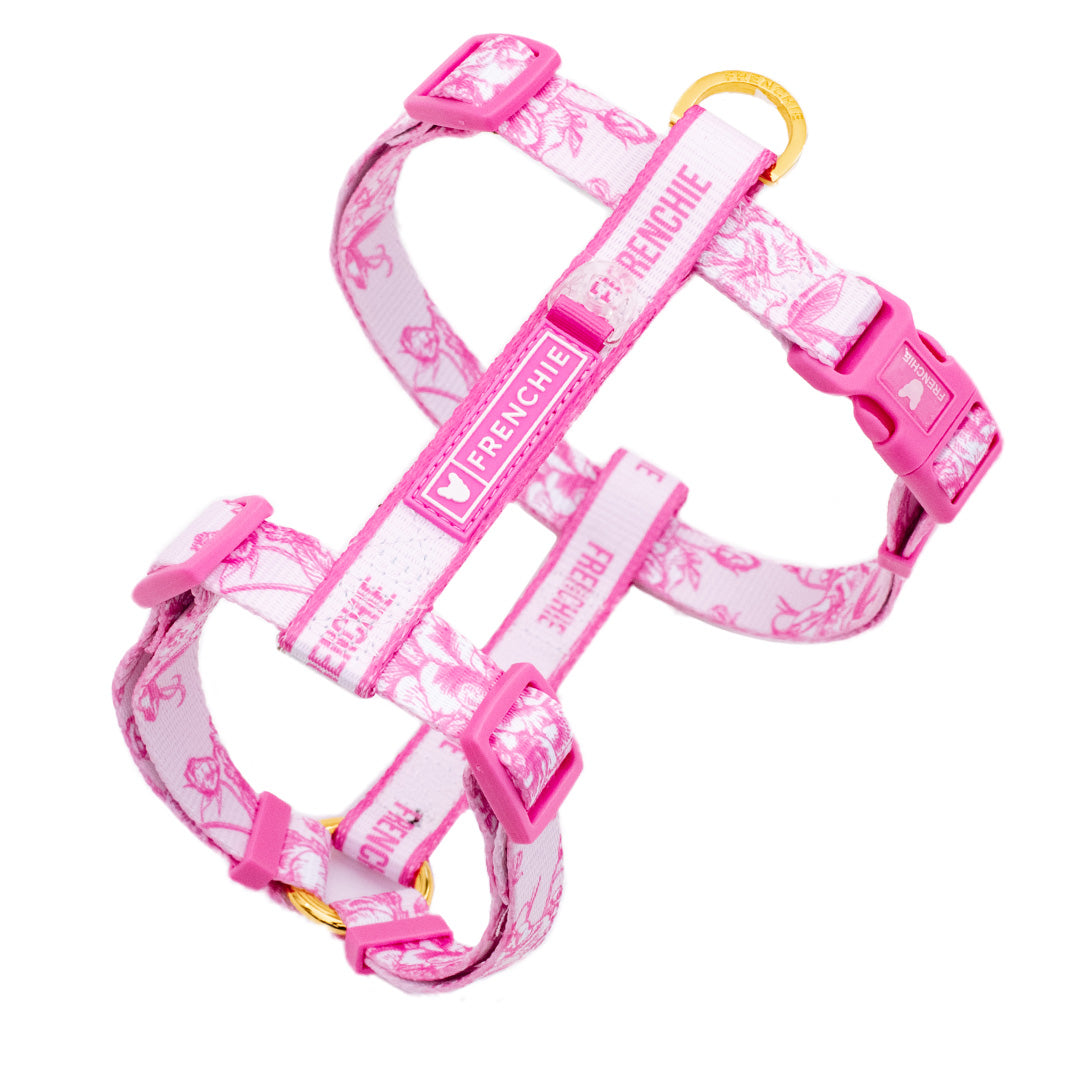 Frenchie Strap Harness - Toile- Pink
