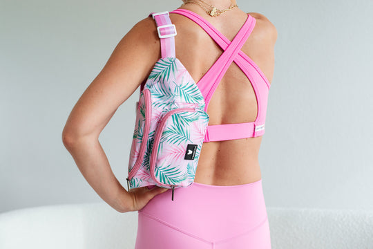 Frenchie Fanny Pack - Pink Palms