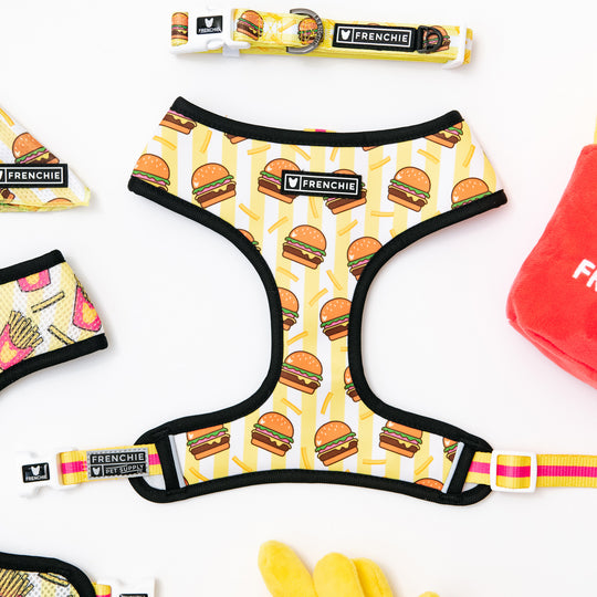 Frenchie Duo Reversible Harness - Burger N Fries