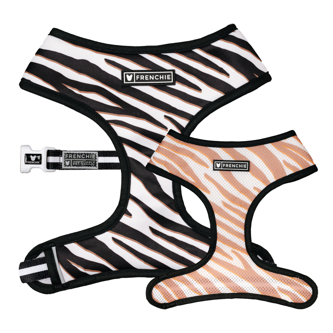 Frenchie Duo Reversible Harness - Zebra