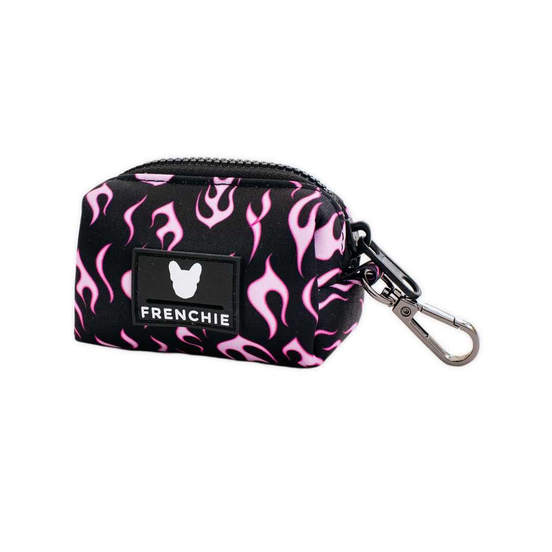Frenchie Poo Bag Holder - Flames (Pink)